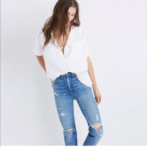 White cotton courier shirt